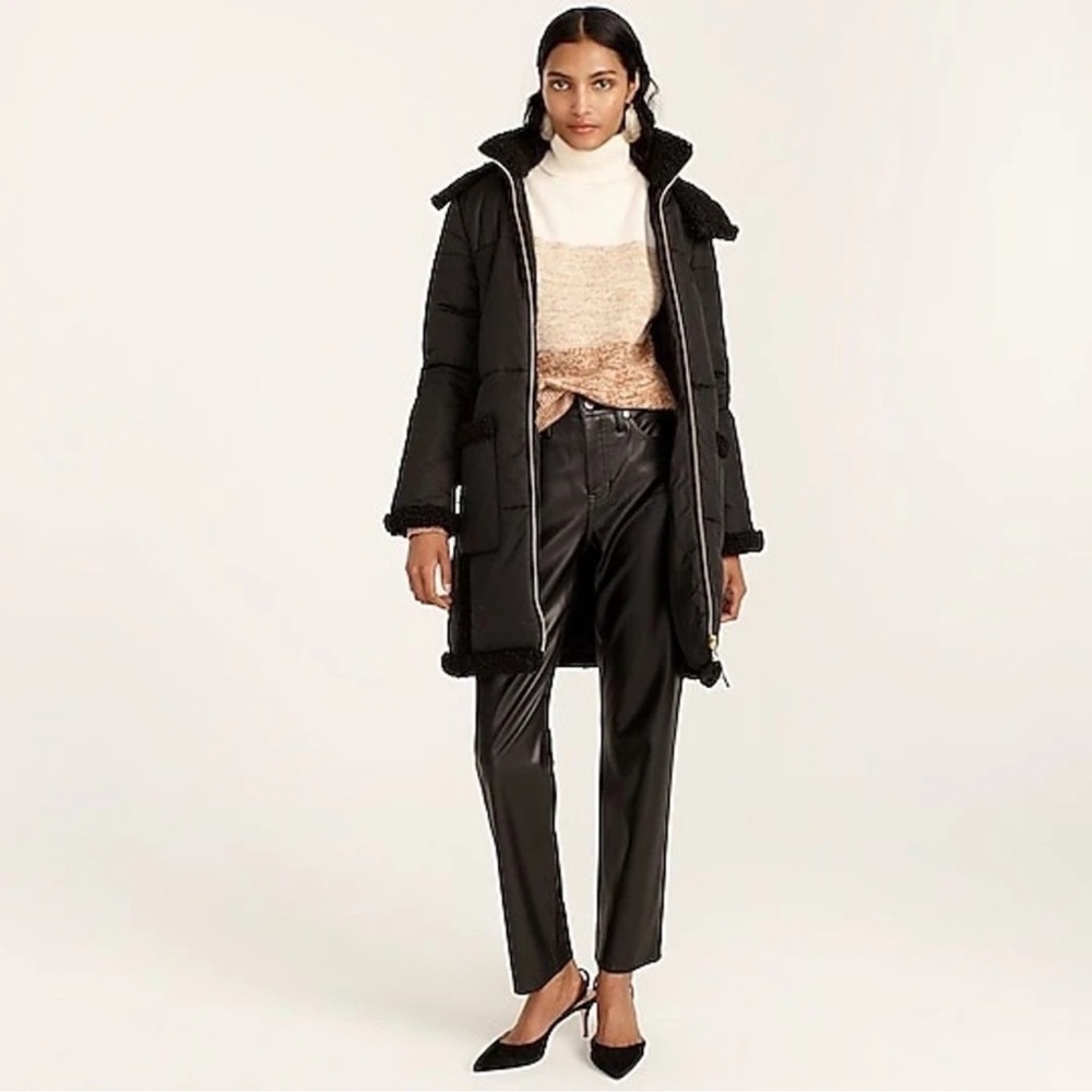 JCrew Black Snow day Puffer Jacket with Primaloft Xsmall Pettite